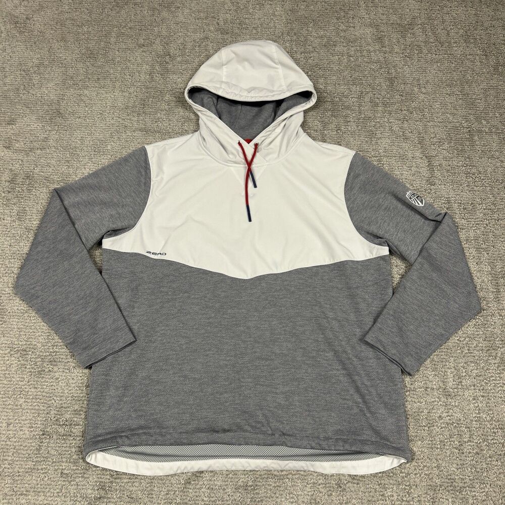 Zero Restriction Hoodie Mens XL Gray White Tyson Performance Golf Sweatshirt